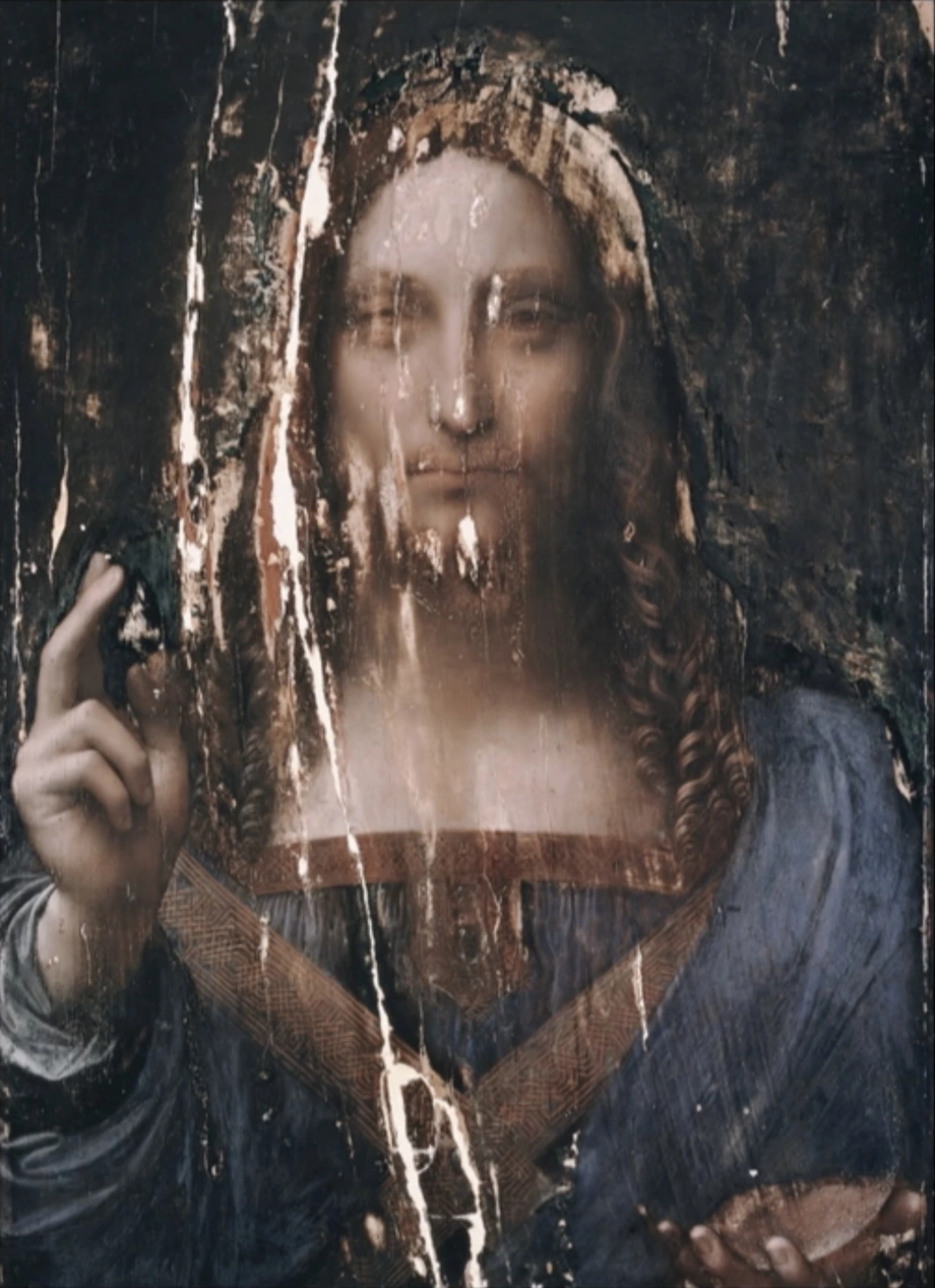Salvator Mundi – Fotografie vor der Restauration durch Dianne Modestini