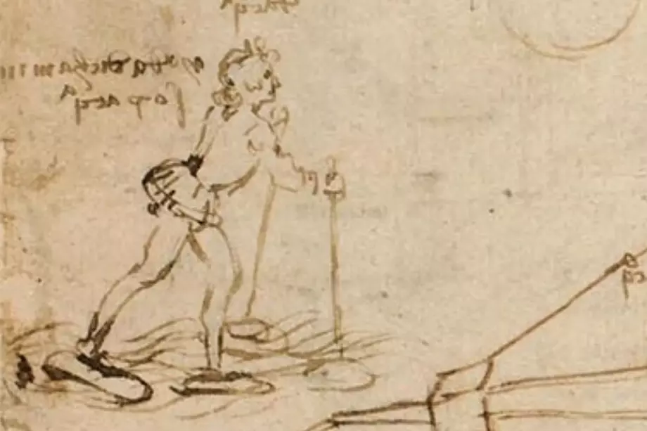 Leonardo da Vincis Erfindungen – Zeichnung eines Wasseräufers