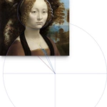 Ginevra de' Benci Bildanalyse – Konstruktion des Mittelpunkts vom Kreis um die Schulter