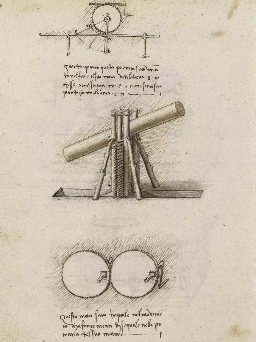 Leonardo da Vincis Erfindungen - Mechanismus zum Aufrichten einer Säule