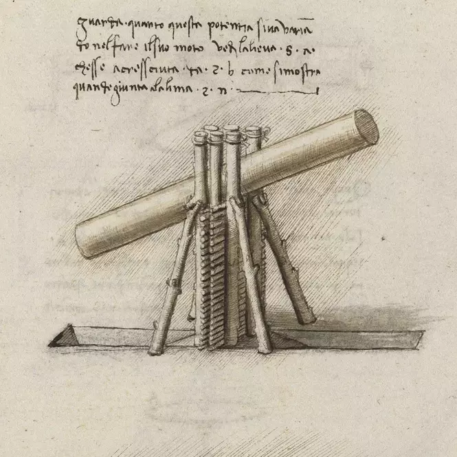 Leonardo da Vincis Erfindungen - Mechanismus zum Aufrichten einer Säule