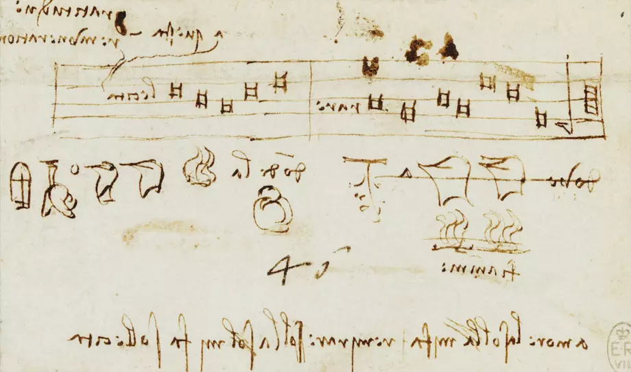 Leonardo da Vinci – Blatt mit Noten