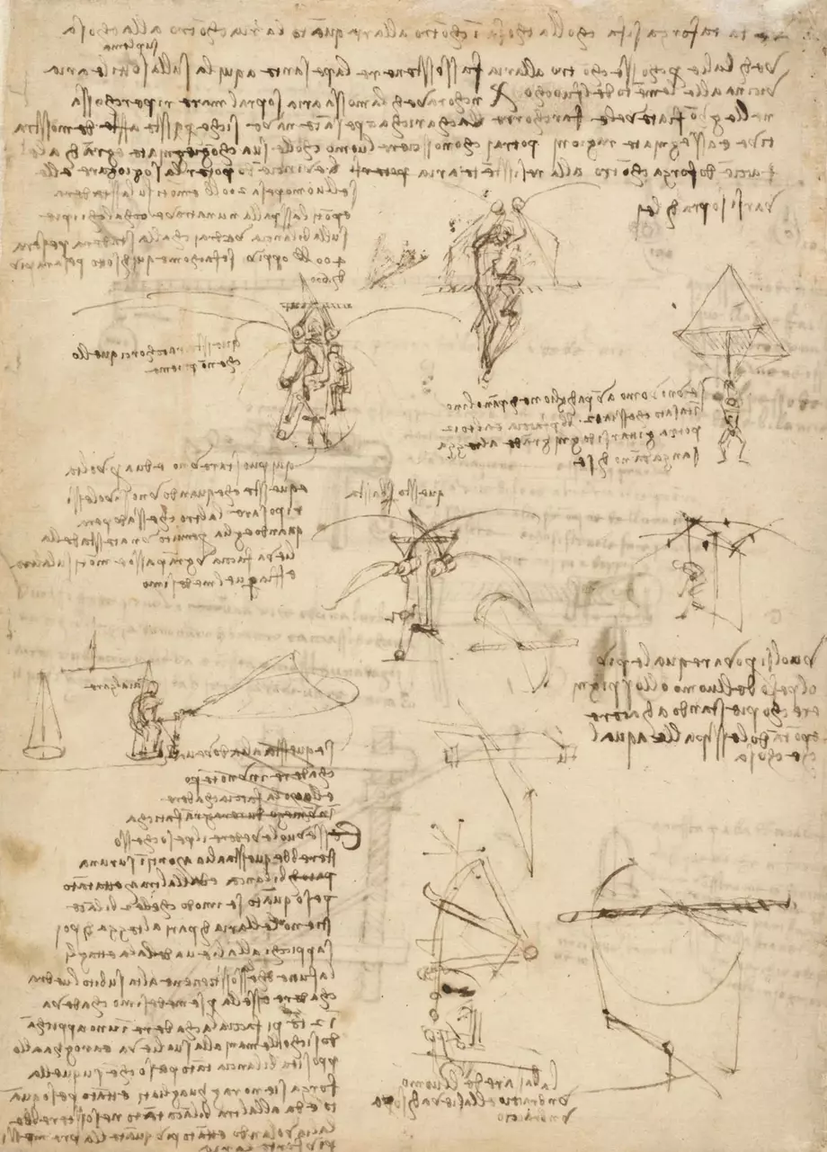 Leonardo da Vincis Erfindungen – Zeichnung eines Fallschirms