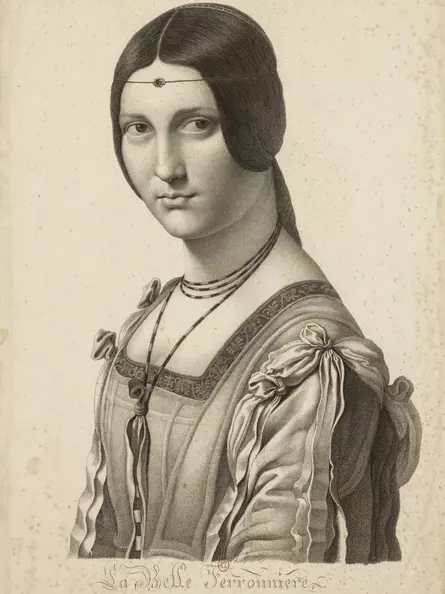 Jean Auguste Dominique Ingres und der Kupferstecher Le Fèvre – Druck nach dem Gemälde La Belle Ferronnière
