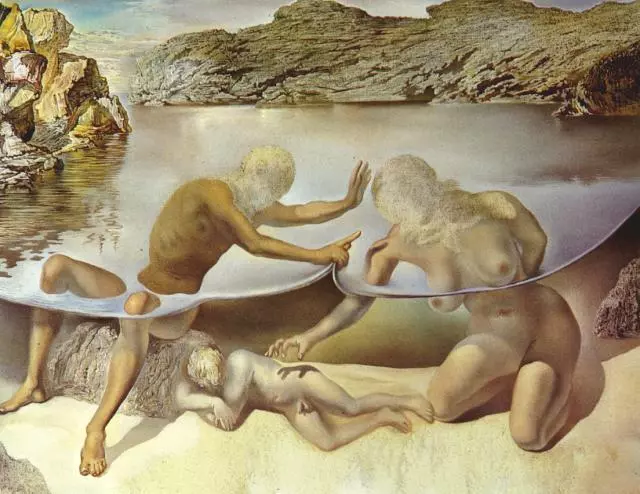 Salvador Dali - Herkules, der die Haut des Meeres anhebt, bittet Venus einen Moment länger zu warten, bevor sie die Liebe weckt