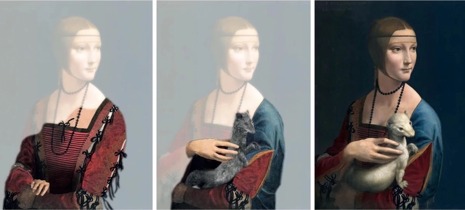 Leonardo da Vinci – Dame Hermelin, Entstehungsphasen