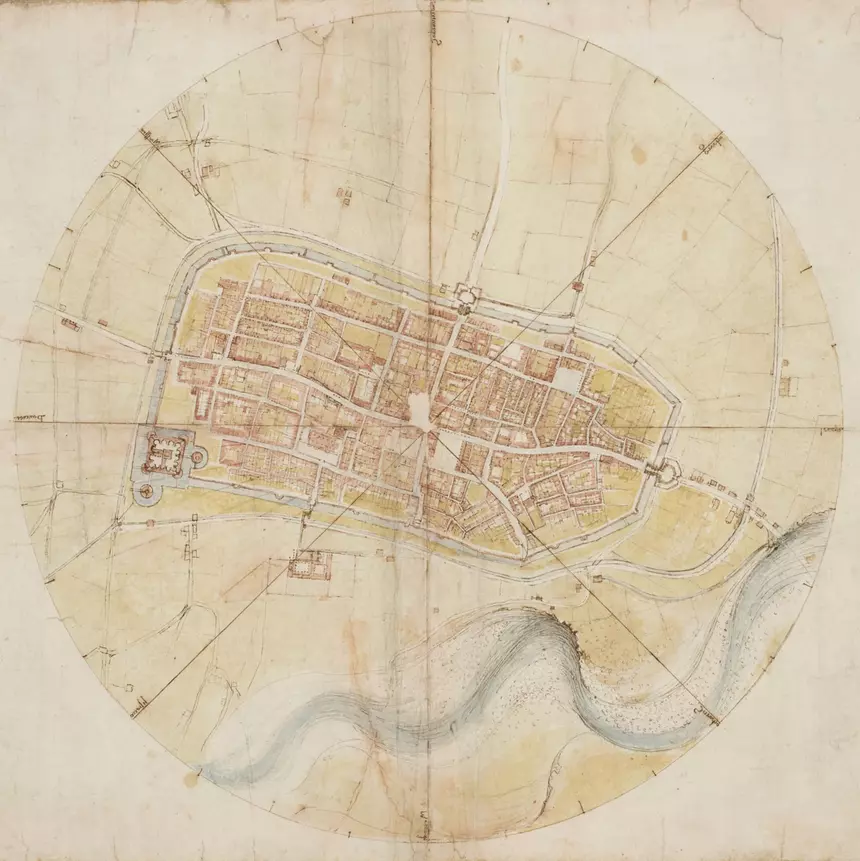 Leonardo da Vincis Architektur - Stadtplan von Imola