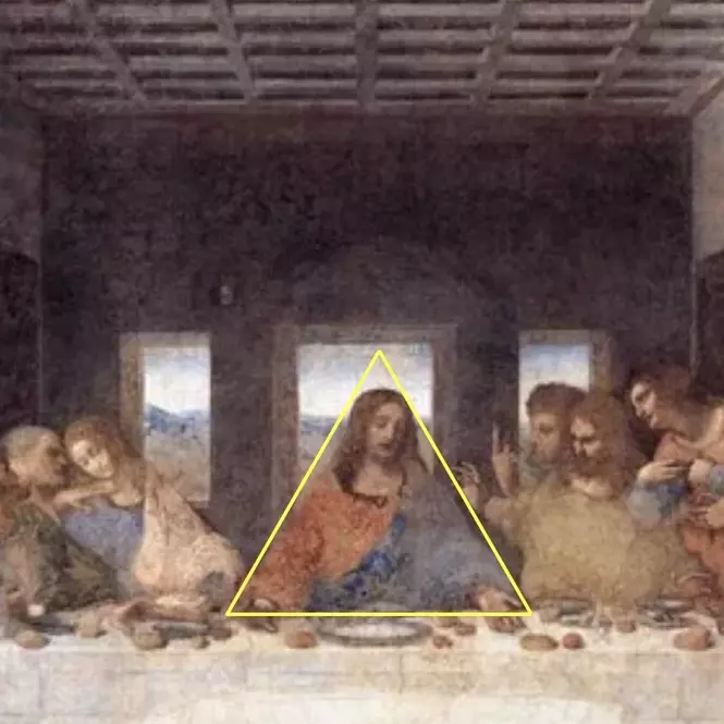 Das letzte Abendmahl Bildanalyse – Gleichseitiges Dreieck