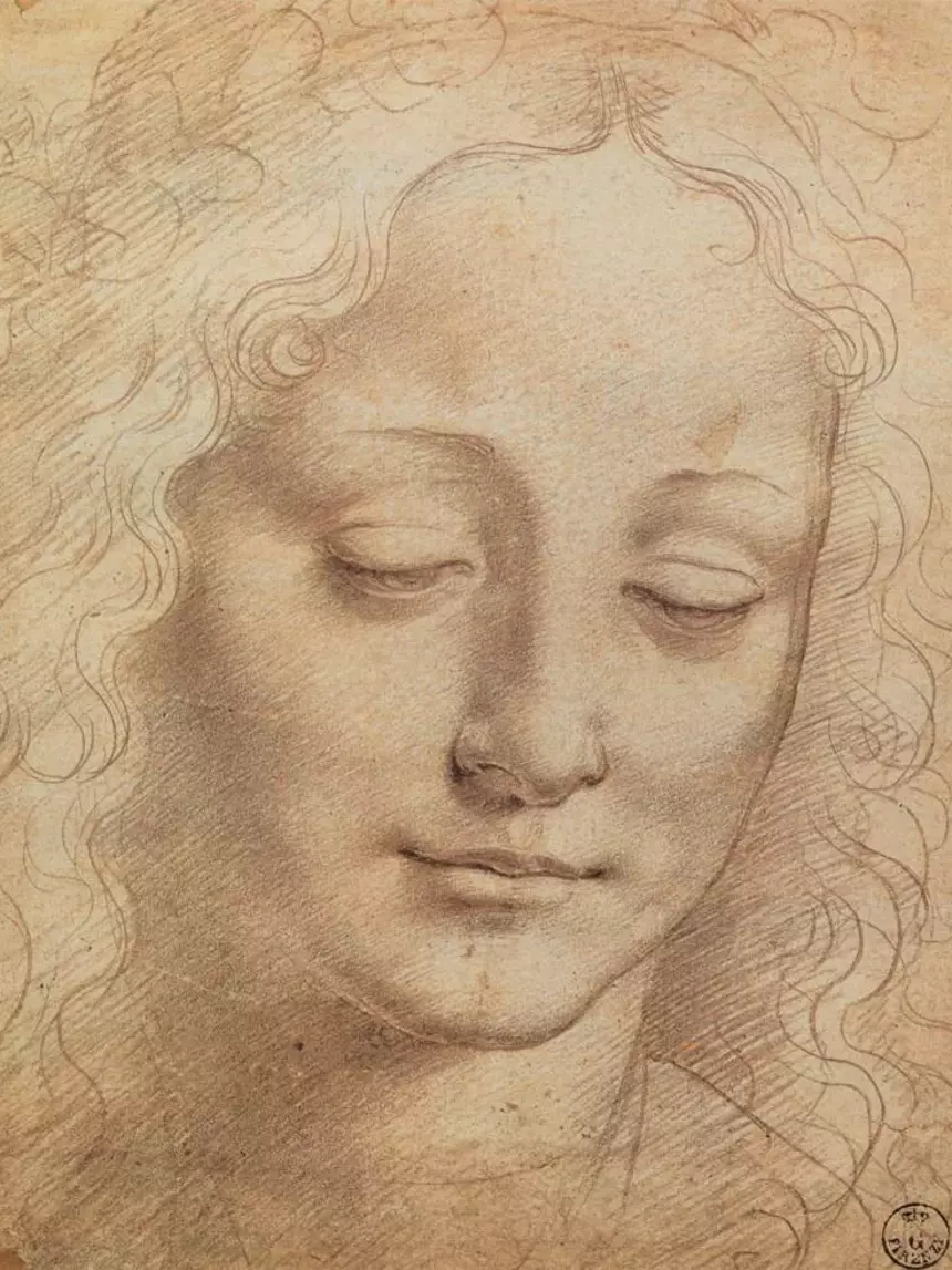Leonardo da Vinci - Studie eines Gesichts
