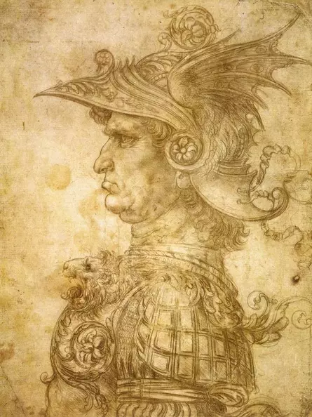 Leonardo da Vinci - Profilansicht eines Condottiere