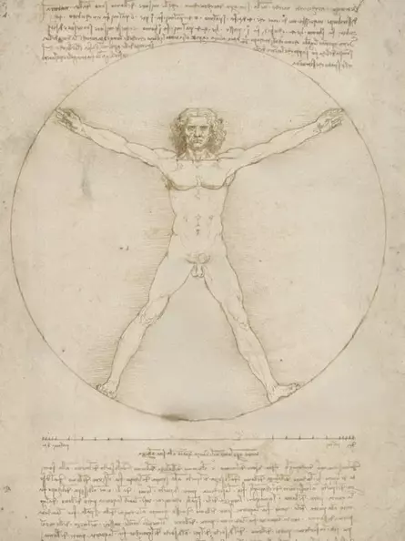 Leonardo da Vinci – Vitruvianischer Mensch im Kreis