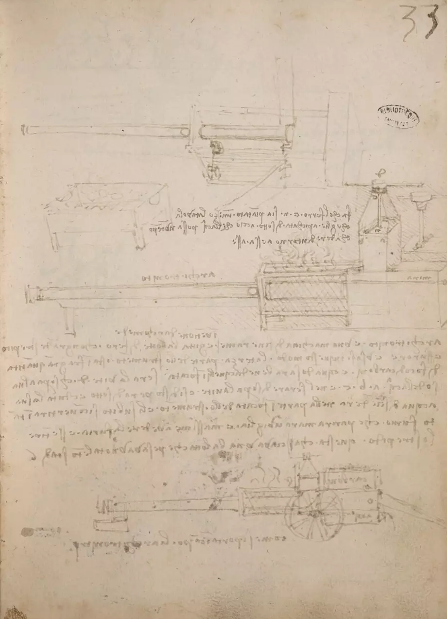 Leonardo da Vincis Erfindungen – Zeichnung einer Dampfkanone