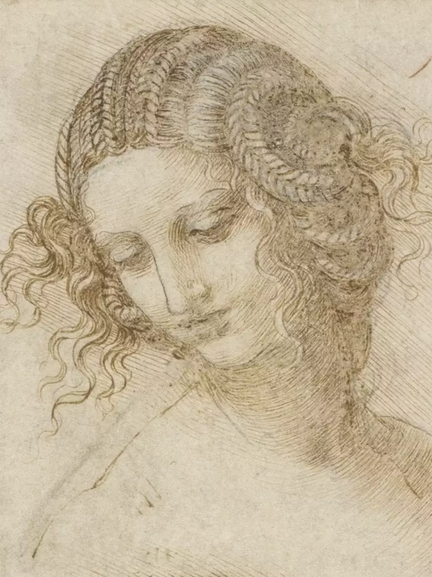 Leonardo da Vinci – Studie eines Frauenkopfes
