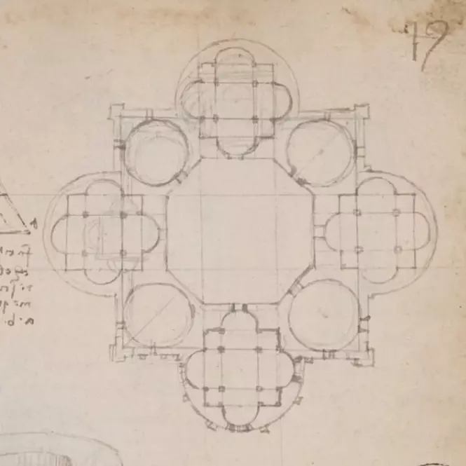 Leonardo da Vinci Architektur – Grundriss für einen Zentralbau