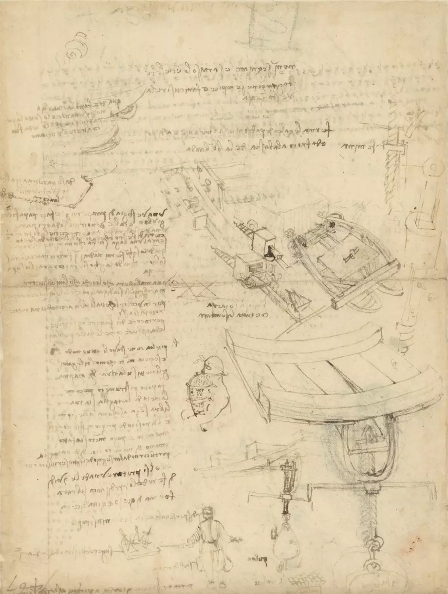 Leonardo da Vincis Erfindungen – Zeichnung mit einem Taucheranzug