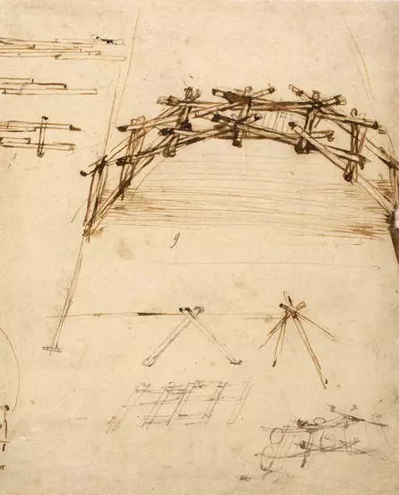 Leonardo da Vinci - Zeichnung einer selbsttragenden Brücke
