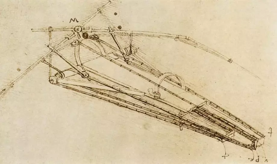 Leonardo da Vinci Erfindung - Pilotenkanzel eines Fluggeräts