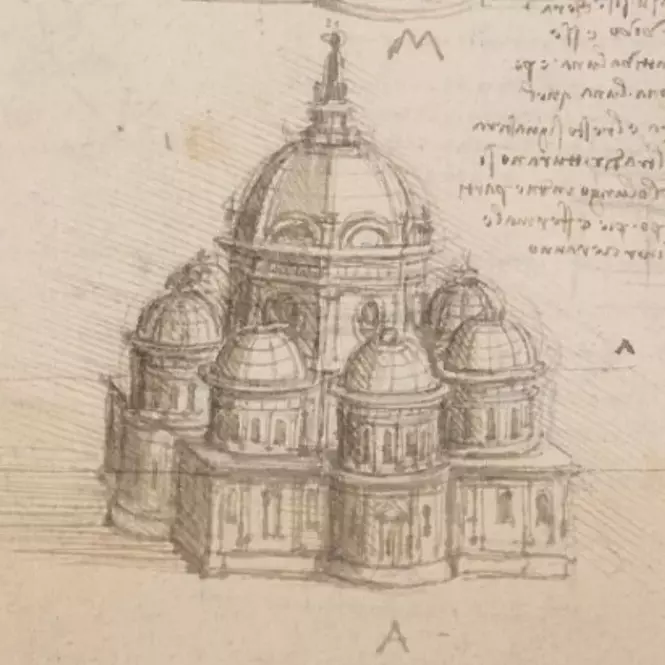 Leonardo da Vinci Architektur – Entwurf eines Kuppelbaus