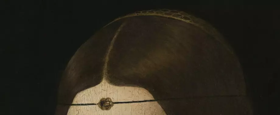 Leonardo da Vinci – Belle Ferroniere (Detail), Haarnetz und Stirnjuwel