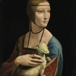 Dame mit dem Hermelin - Frontaler Blick des Hermelins