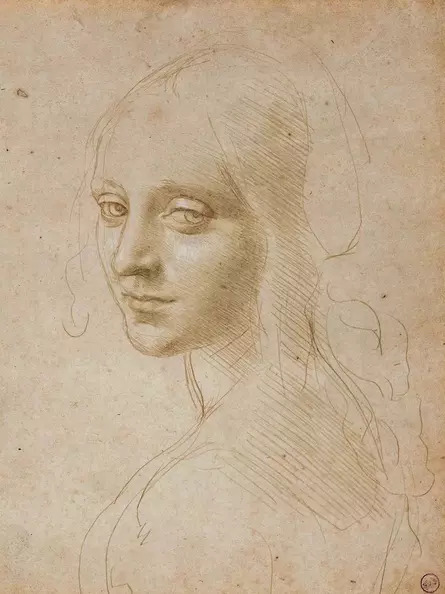 Leonardo da Vinci - Kopf einer jungen Frau