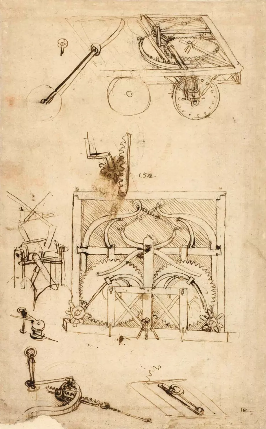 Leonardo da Vincis Erfindungen – Zeichnung eines Automobils