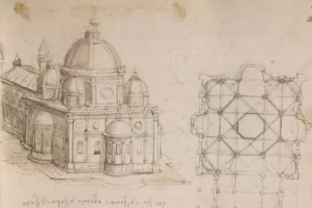 Leonardo da Vincis Architektur - Entwurf eines Kuppelbaus
