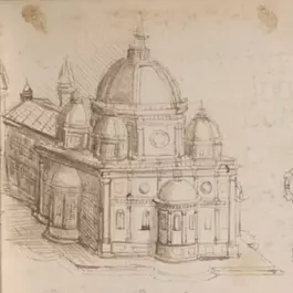 Leonardo da Vincis Architektur - Entwurf eines Kuppelbaus