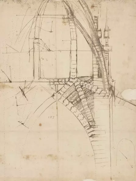 Leonardo da Vinci Architektur – Studie zum Deckengewölbe des Doms von Mailand